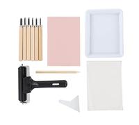 Stamp Making Kit with 6 Carving, Flexible Roller and Tracing Paper, Complete Rubber Stamp Carving Tools Set for DIY Arts Beginners and Craft Enthusiasts