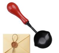 Stamp Melting Spoon - Wood Handle Alloy Construction, Spout Anti-Stick Design, Wax Seal Warmer Tool, Fire Paint Melting Spoon | Efficient Pouring Craft Accessory For Sealing Wax Projects