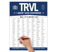 Bucket List Travel Decor - Travel Checklist for World Destinations and All 7 Continents - I Havent Been Everywhere But Its On My List - Check Off Each Country - Travel Gifts Unframed (Navy 11x14)