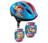STAMP PA450507 Combo Paw Patrol (Helmet + Knee Pads & Elbow Pads) Youth Unisex, Blue-Red-White, 50-56 cm