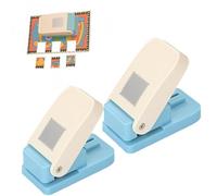 Stamp Punch - 1 x 0.8 Inch Rectangular Postage Stamp Puncher - Lever Action Paper Craft Hole Punch for DIY Scrapbooking, Card Making & Journaling (2pcs)
