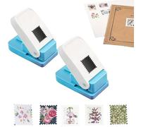 Stamp Punch, 1x0.8 Inch Rectangular Stamp Puncher, Postage Stamp-Punches, Portable Lever Action Craft Punch Handmade Paper Puncher for Paper Crafting Scrapbooking DIY Crafts (2pc)