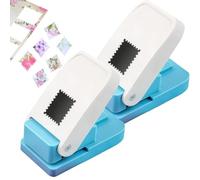 Stamp Punch Cutter, 1x0.8 Inch Rectangular Stamp Puncher, Portable Lever Action Craft Punch Handmade Paper Puncher for Paper Crafting Scrapbooking DIY Crafts (2Pcs)