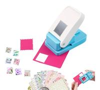 Stamp Puncher - Creates, Stamps Shaped Paper Punches for Crafting, Portable Embossing Machine with Scalloped Edges, for Paper Crafting, Scrapbooking, DIY Card and Journal (Square)