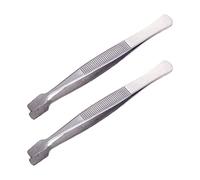 Stamp Tweezers Flat Paddle End Stamp Tongs Curved Stainless Steel Philately Stamps Collector Tools 10.5cm/4.1in Philately Tweezers