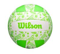 Wilson STAMP Volleyball, Synthetic Leather Volleyball, Bold & Bright, Reliable Performance, Official Size, Colour: Green/White