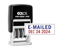 Stampcrafters Colop S160 Date Stamp with Phrase E-MAILED Self Inking Rubber Dater Stamp Business Custom Stamp Office Stationery