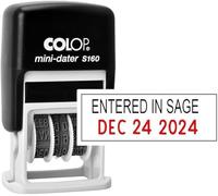 Stampcrafters Colop S160 Date Stamp with Phrase Entered in SAGE Self Inking Rubber Dater Stamp Business Custom Stamp Office Stationery
