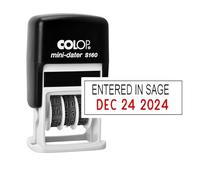 Stampcrafters Colop S160 Date Stamp with Phrase Entered in SAGE Self Inking Rubber Dater Stamp Business Custom Stamp Office Stationery