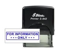 Stampcrafters Shiny S-842 for Information ONLY Self Inking Office Stamp Refillable Personalized Rubber Stamp.