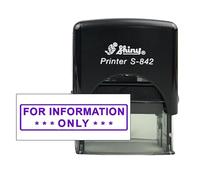Stampcrafters Shiny S-842 for Information ONLY Self Inking Office Stamp Refillable Personalized Rubber Stamp.