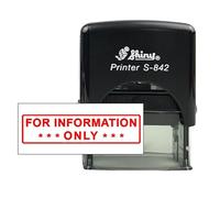Stampcrafters Shiny S-842 for Information ONLY Self Inking Office Stamp Refillable Personalized Rubber Stamp.