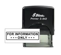 Stampcrafters Shiny S-842 for Information ONLY Self Inking Office Stamp Refillable Personalized Rubber Stamp.
