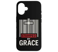 Stamped By Grace Ephesians 2:8 Christian Barcode Cross Faith Case for iPhone 16