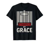 Stamped by Grace Ephesians 2:8 Christian Barcode Cross Faith T-Shirt