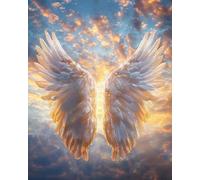 Stamped Cross Stitch Kit Angel Wings Popular Pattern Print Cross Stitch Kit Beginner 11CT DIY Advanced Handmade Home Decoration-40X50CM