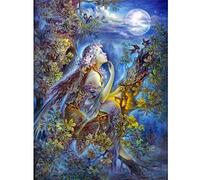 Stamped Cross Stitch Kit for Adults Beginners Cartoon Fairy Angel Flower 16X20 inch 11CT Counted Cross Stitch Embroidery Kits For living room bedroom art decoration Perfect Valentine's Day Gift