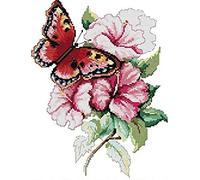 Stamped Cross Stitch Kit with Fabric DIY Embroidery Kits for Beginners Children & Adults with 11CT Printed Pattern Animal Butterfly 40 * 50cm
