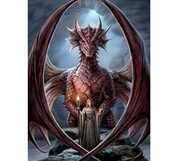 Stamped Cross Stitch Kit with Fabric DIY Embroidery Kits for Beginners Children & Adults with 11CT Printed Pattern Animal Dragon 40 * 50cm