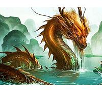 Stamped Cross Stitch Kit with Fabric DIY Embroidery Kits for Beginners Children & Adults with 11CT Printed Pattern Animal Dragon 40 * 50cm
