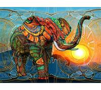Stamped Cross Stitch Kit with Fabric DIY Embroidery Kits for Beginners Children & Adults with 11CT Printed Pattern Animal Elephant 40 * 50cm