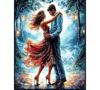 Stamped Cross Stitch Kits,Dancing Couple,Counted Cross Stitch Kits for Beginners Adults,11 CT Patterns Dimensions Embroidery Kits Arts Craft Kits,for Gift and Home Decor,40x50cm