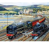 Stamped Cross Stitch Kits-Easy Patterns Embroidery Crafts Cross-Stitch Supplies Needlework 16x20 inch-Photos steam Train