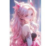 Stamped Cross Stitch Kits for Adults Beginners, Anime Girl DIY Cross Stitch Patterns Kits Printed Dimensions Needlepoint Kits,Crafts Embroidery Kits for Home Decor Adult Craft Kits