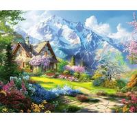 Stamped Cross Stitch Kits for Adults Beginners Embroidery Kits 11CT Needlepoint Kits Cross Stitch Patterns Embroidery Patterns (Garden House, R,)-40X50CM