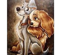 Stamped Cross Stitch Kits for Adults Beginners Lady and Tramp DIY Gift Embroidery Needlework Crafts Home Decor 16x20 inch Easy (11CT Pre-Printed)