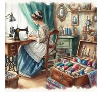 Stamped Cross Stitch Kits for Adults Beginners,Sewing Woman 11CT Printed DIY Canvas Pattern, Easy Needlepoint Embroidery Kit Supplies, Home Wall Decor Art Craft Gift 17.72x17.72inch