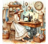 Stamped Cross Stitch Kits for Adults Beginners,Sewing Woman 11CT Printed DIY Canvas Pattern, Easy Needlepoint Embroidery Kit Supplies, Home Wall Decor Art Craft Gift 17.72x17.72inch