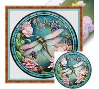 Stamped Cross Stitch Kits for Adults, Full Embroidery Ecological Cotton Thread 18CT 2 Strands Stamped Cross Stitch Kits for Beginners, Home Wall Decor Gift 7.87x7.87 Inch