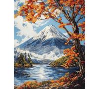 Stamped Cross Stitch Kits,Mount Fuji, Japan,Counted Cross Stitch Kits for Beginners Adults,11 CT Patterns Dimensions Embroidery Kits Arts Craft Kits,for Gift and Home Decor,40x50cm