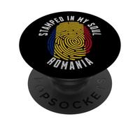 Stamped In My Soul Romania Flag Fingerprint Romanian Roots PopSockets Adhesive PopGrip