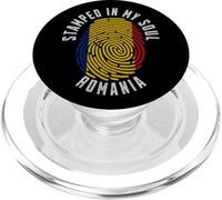 Stamped In My Soul Romania Flag Fingerprint Romanian Roots PopSockets PopGrip for MagSafe