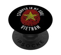 Stamped in My Soul Vietnam Flag Design Vietnamese Pride PopSockets Adhesive PopGrip