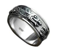 Stamped Sterling Silver Ring 8MM Spinner Dragon Promise Ring Size S 1/2 | 925 Silver Rings for Men Lead & Cadmium Free