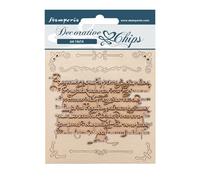 Stamperia 14x14 cm Decorative Chips Vintage Library Letters