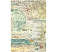 Stamperia A4 Rice Paper Around The World Sailing Ship, Multicolour, One Size