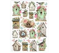 Stamperia A4 Rice Paper - Birdhouse Collection for Decoupage