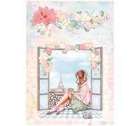 Stamperia A4 Rice Paper Create Happiness Oh Lá Lá Window