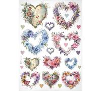 Stamperia A4 Rice Paper - Floral Heart Collection