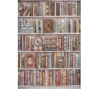 Stamperia A4 Rice Paper for Decoupage - "Bookshelf" - Vintage Library Design