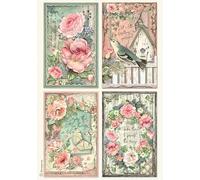 Stamperia A4 Rice Paper for Decoupage - House of Roses - Cards