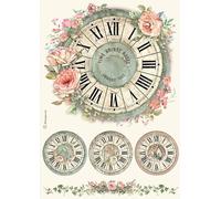Stamperia A4 Rice Paper for Decoupage - House of Roses - Clock