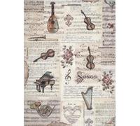 Stamperia A4 Rice Paper for Decoupage - "Instruments" - Vintage Musical Design
