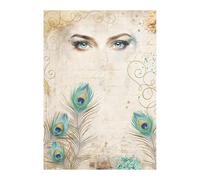 Stamperia A4 Rice Paper for Decoupage - Masquerade -Eyes and Feathers