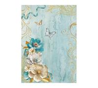 Stamperia A4 Rice Paper for Decoupage - Masquerade - Flowers Corner