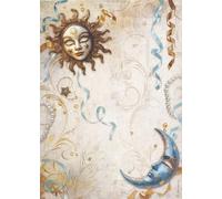 Stamperia A4 Rice Paper for Decoupage - "Masquerade Sun and Moon" - Elegant Celestial Design